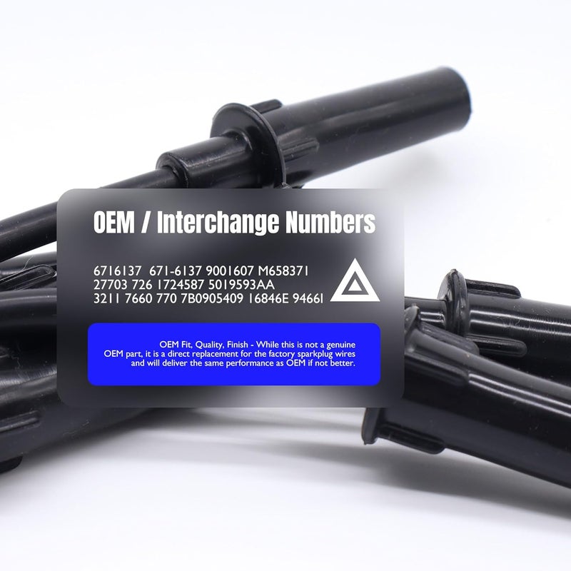 OXCANO 6716137 Ignition Spark Plug Wires Set of 6 Compatible with Chrysler Pacifica 2005 2006 2007 Town & Country 2001-2009 Voyager 2001 2002 2003, Dodge Caravan 2001-2007 Grand Caravan 2001-2007 - Image 5